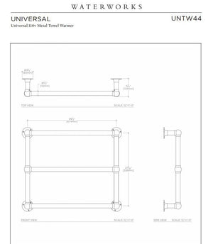 Waterworks Universal 110v Metal Towel Warmer in Brass