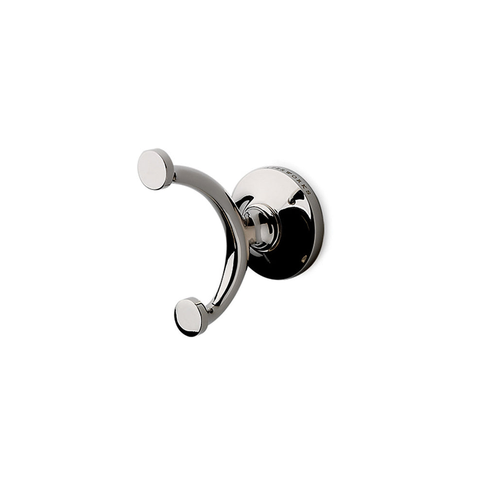 Waterworks Easton Double Robe Hook in Matte Nickel