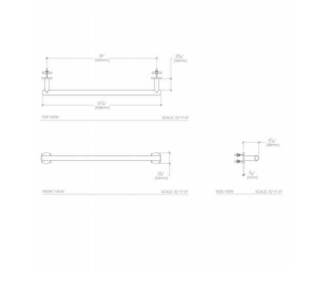 Waterworks Decibel 24" Metal Towel Bar in Chrome