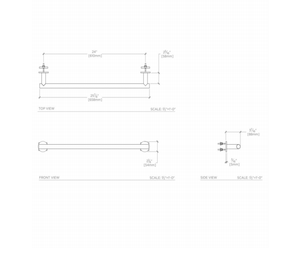 Waterworks Decibel 24" Metal Towel Bar in Chrome