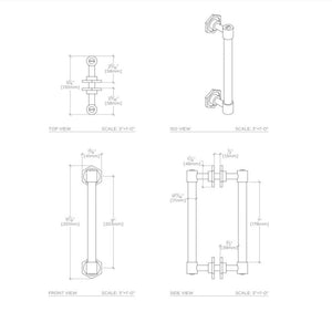 Waterworks Henry 8" Back-to-Back Shower Door Pull in Brass