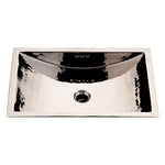 Waterworks Normandy Drop In or Undermount Rectangular Hammered Copper Lavatory Sink 15 3/8" x 11 7/16" x 5 1/8" in Chrome