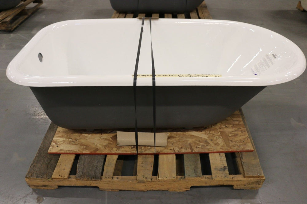 Waterworks Savoy Oval Cast Iron Bathtub in Primed with Tub Feet