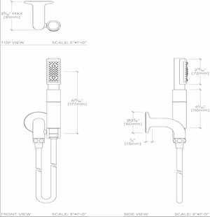 Waterworks .25 Handshower on Hook in Dark Brass