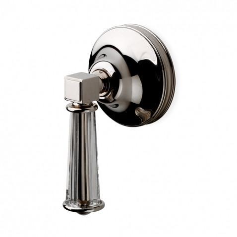 Waterworks Boulevard Volume Control Valve Trim with Crystal Lever Handle in Unlacquered Brass