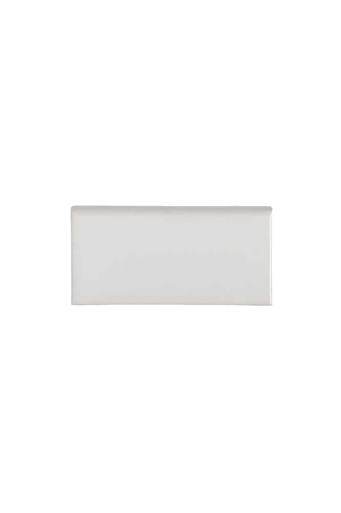 Waterworks Cottage Field Tile 3 x 6 Bullnose Single (Long) in Dover White Glossy Solid