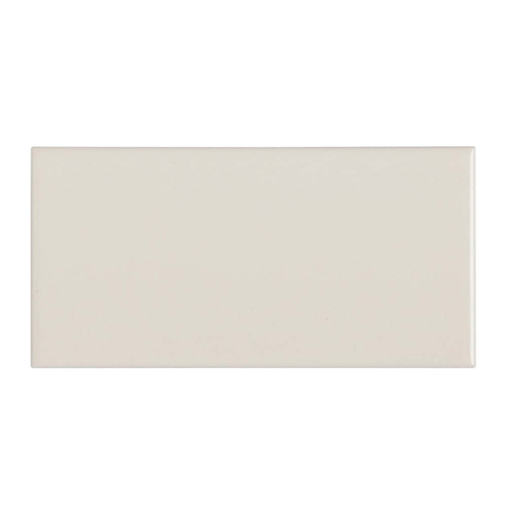Waterworks Campus Field Tile 3" x 6" Bullnose Single (Long) in Off White Glossy