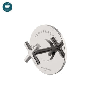 Waterworks Flyte Thermostatic Control Valve Trim with Metal Cross Handle in Nickel