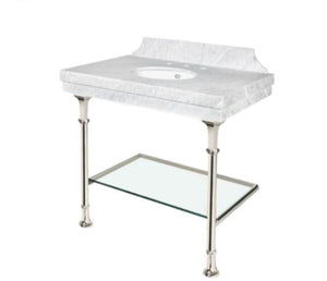 Waterworks Lucerne Metal Two Leg Single Washstand in Nickel