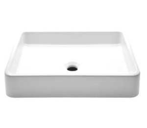 Waterworks Clara Vessel Rectangular Vitreous China Double Glazed Lavatory Sink 20 1/2" x 14 3/4" x 3 15/16"  in Bright White