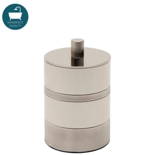 Waterworks Luster Knurled Container in Nickel