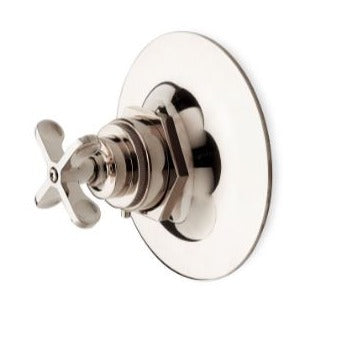 Waterworks Henry Thermostatic Control Valve Trim with Metal Cross Handle in Nickel
