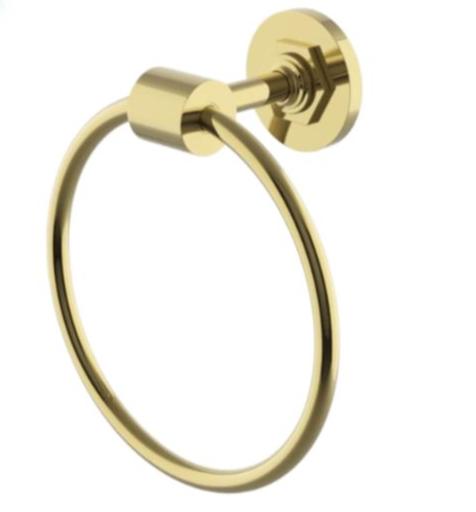 Waterworks Henry 6 1/2" Towel Ring in  Brass