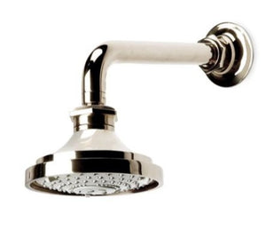 Waterworks Henry 5 1/8" Shower Head, Arm and Flange with Adjustable Spray in Nickel