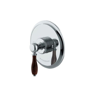 Waterworks Easton Classic Pressure Balance with Oak Lever Handle in Chrome
