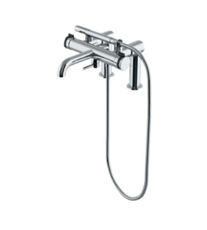 Waterworks Decibel Deck Mounted Exposed Tub Filler with Handshower in Chrome