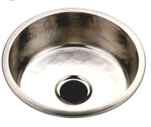 Waterworks Normandy Hammered Copper Round Kitchen Sink in Matte Nickel