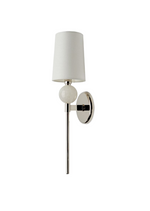Waterworks Petram Wall Mounted Single Sconce with Fabric Shade in Chrome