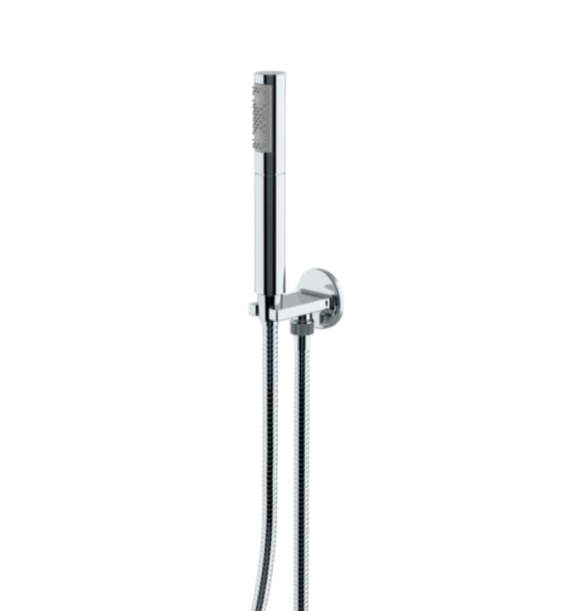 Waterworks Formwork Handshower on Hook with Metal Handle in Dark Nickel