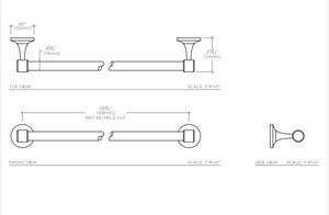 Waterworks Easton 24" Metal Towel Bar in Nickel