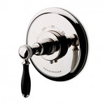 Waterworks Easton Classic Thermostatic Valve with Black Porcelain Handle in Matte Nickel