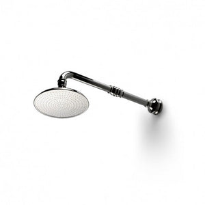 Waterworks Etoile Wall Mounted 8" Shower Rose, Arm and Flange in Nickel