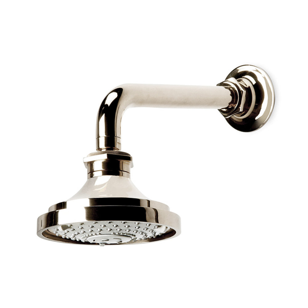 Waterworks Henry 5 1/8"  Shower Head, Arm and Flange with Adjustable Spray in Burnished Nickel