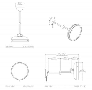 Waterworks Wall Mounted LED Extension Mirror in Unlacquered Brass