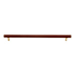 Waterworks Fallbrook 12" Chestnut Leather Cylinder Pull in Nickel