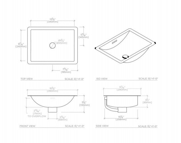 Waterworks Normandy Rectangular Bathroom Sink in Dark Brass