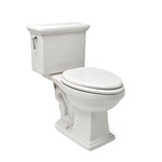 Waterworks Otis Two Piece High Efficiency Elongated Watercloset in Bright White with Molded Wood Seat and Matte Nickel Flush Lever