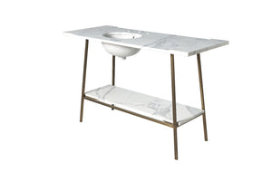 Waterworks Rowan Single Washstand 45 1/2" x 20 3/4" x 33 1/2" in Matte Nickel