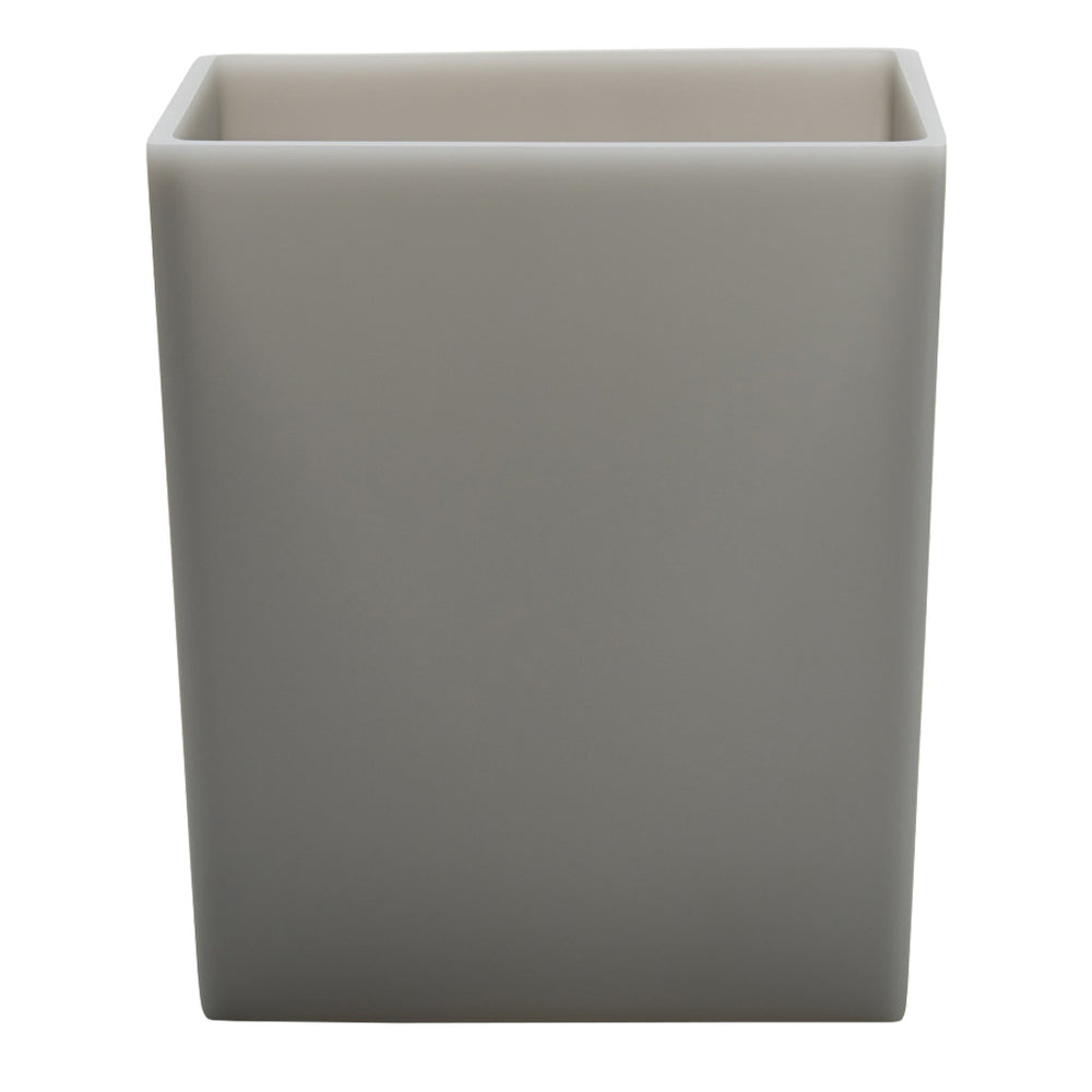 Waterworks Resin Small Rectangular Waste Can in Soft Gray