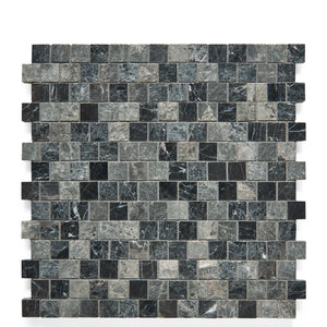 Waterworks Studio Stone 2cm Staggered Mosaic in Graystone Polished