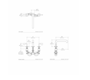 Waterworks .25 Low Profile Concealed Tub Filler in Nickel