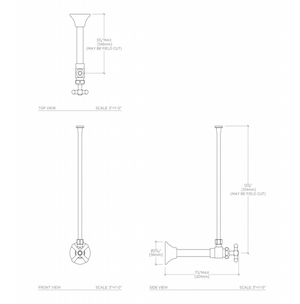 Waterworks Universal Angle Watercloset Supply Kits 1/2" Sweat x 3/8" O.D. Compression in Burnished Brass