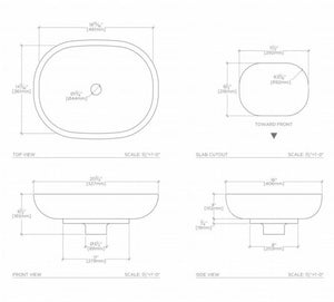Waterworks Sten Oval Marble Vessel Sink 20 3/4" x 16" x 6 1/2" in Nero Marquina