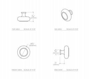 Waterworks Steward 1 1/2" Knob in Unlacquered Brass