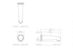 Waterworks Aero Tub Spout in Nickel