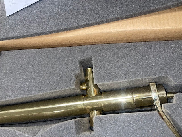 Waterworks Formwork TRIM ONLY for Floor Mounted Exposed Tub Filler with Handshower and Metal Joystick Handle in Brass