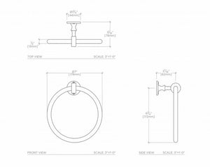 Waterworks Crystal 7" Brass Towel Ring in Chrome