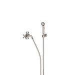 Waterworks Dash Handshower on Hook with Diverter for Exposed Thermostatic System in Unlacquered Brass
