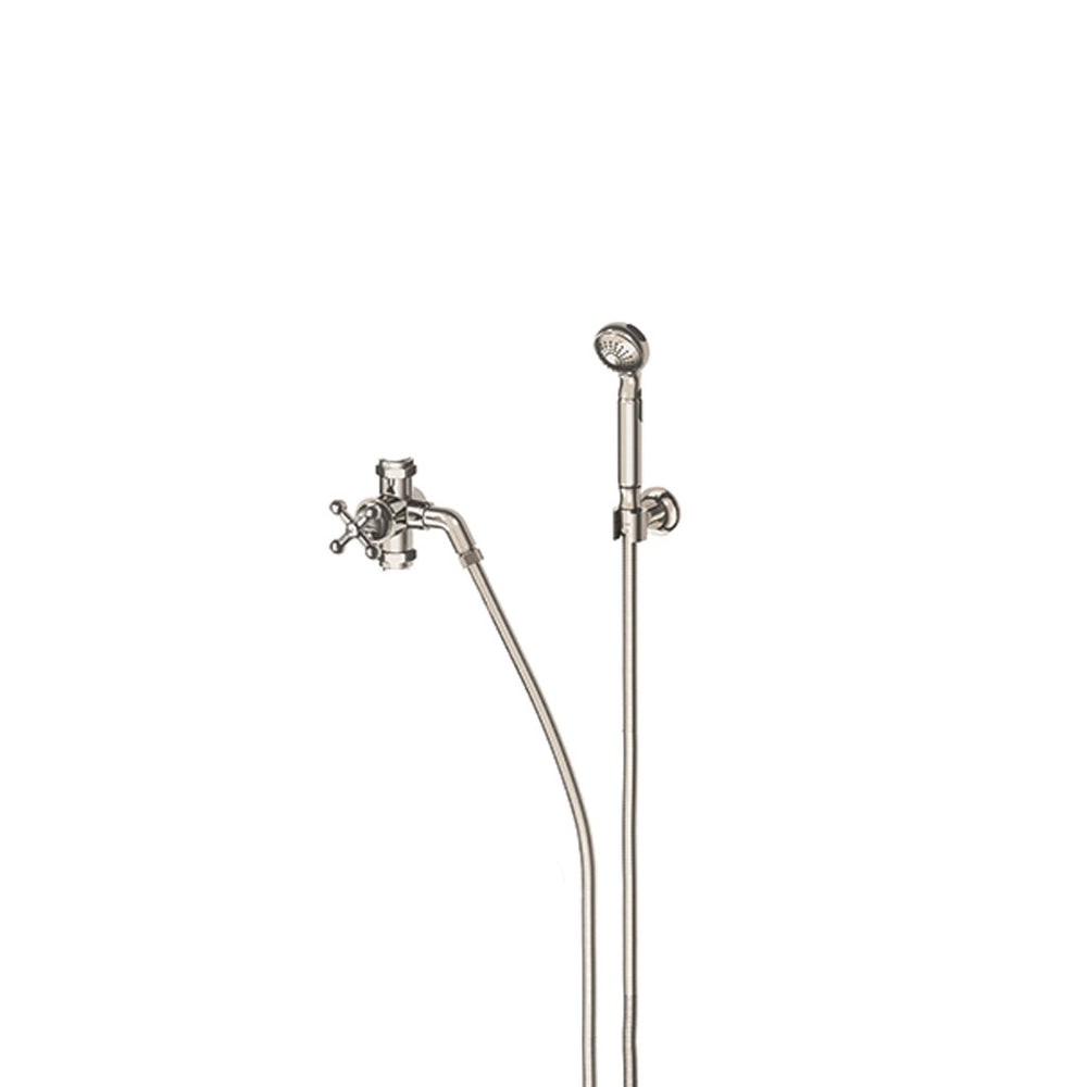 Waterworks Dash Handshower on Hook with Diverter for Exposed Thermostatic System in Matte Nickel