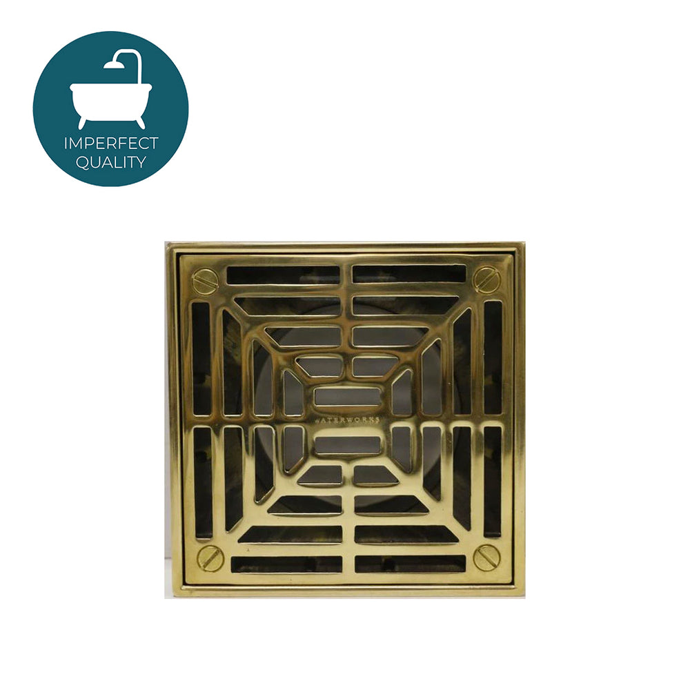 Waterworks Universal Shower Drain Cover Only in Unlacquered Brass