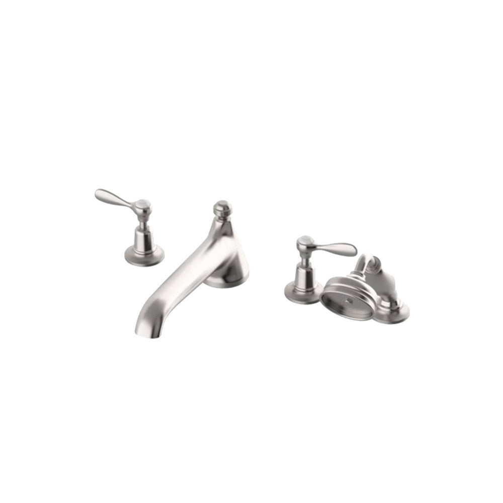 Waterworks Easton Classic Low Profile Tub Filler with Handshower in Matte Nickel