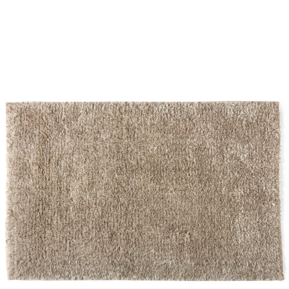 Waterworks Fray Linen and Cotton Bath Rug 23" x 23" in Ivory/Natural