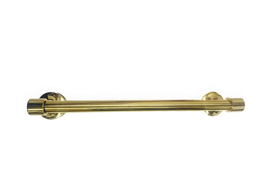Waterworks Easton 12" Dual Sided Glass Shower Towel Bar in Unlacquered Brass