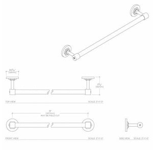 Waterworks Henry 18" Single Metal Towel Bar in Nickel