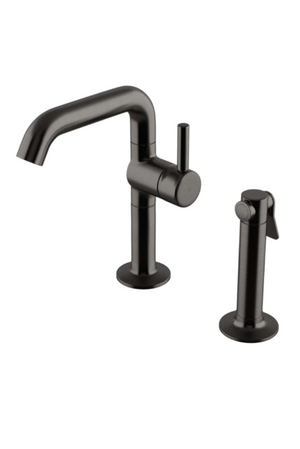 Waterworks .25 High Profile Kitchen Faucet with Spray in Dark Nickel