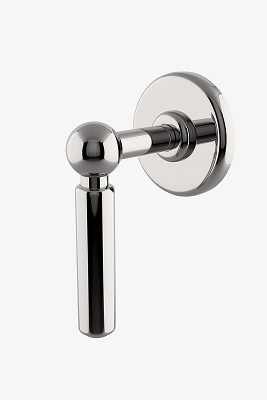 Waterworks Ludlow Volume Control Valve Trim with Metal Lever Handle Round Trim Plate in Chrome